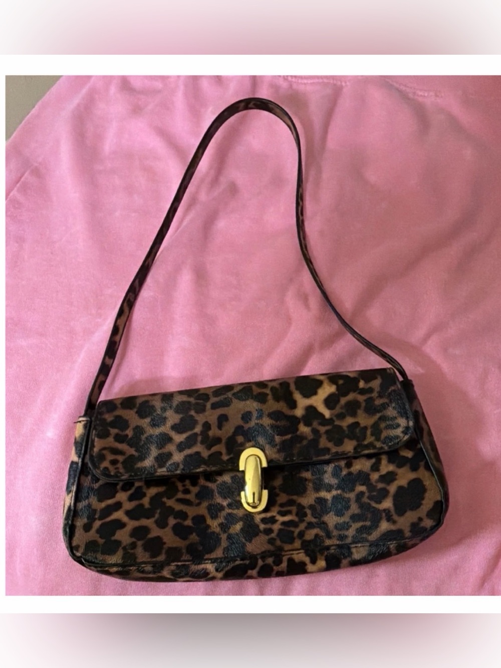 Leopard Print Shoulder Bag - Elegant Animal Print Style